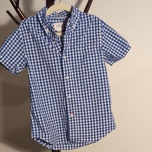 Crewcuts Blue and White Checkered Button Down Shirt